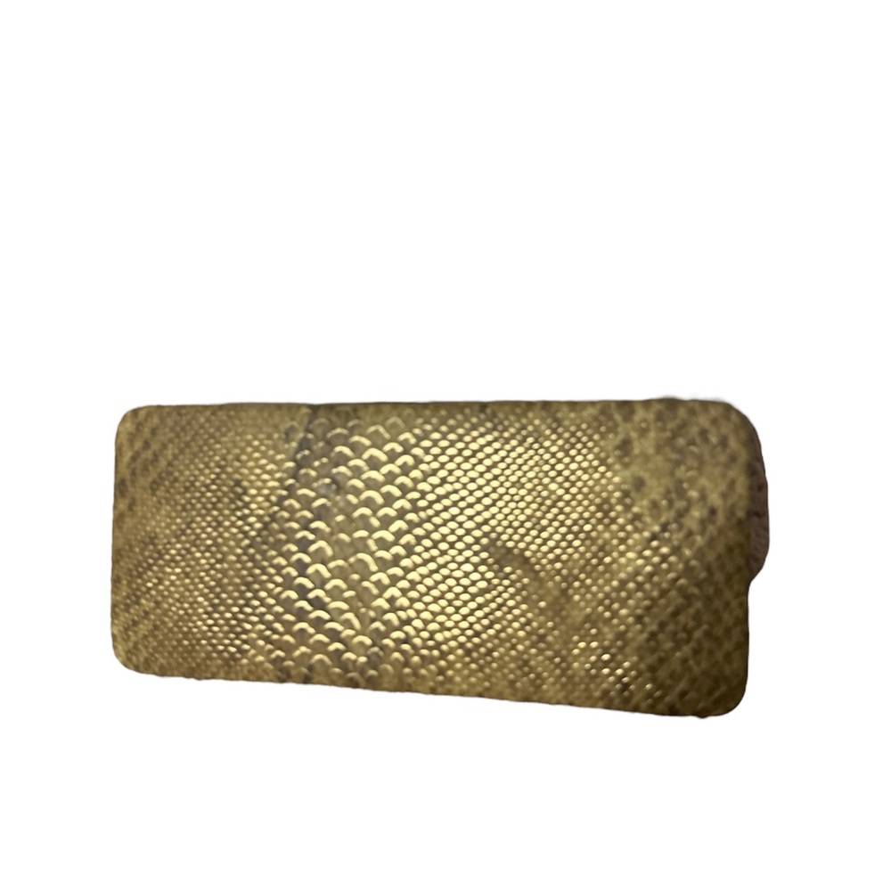 PAIGE Gold Snakeskin Clutch with Textured Elegance jewelry case new cute
